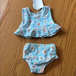 NEW Baby Girl Floral Blue Kids Swim Set